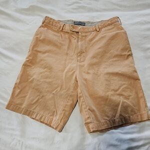 Peach Peter Millar Pima Cotton Flat Front Chino Golf Shorts Size 33